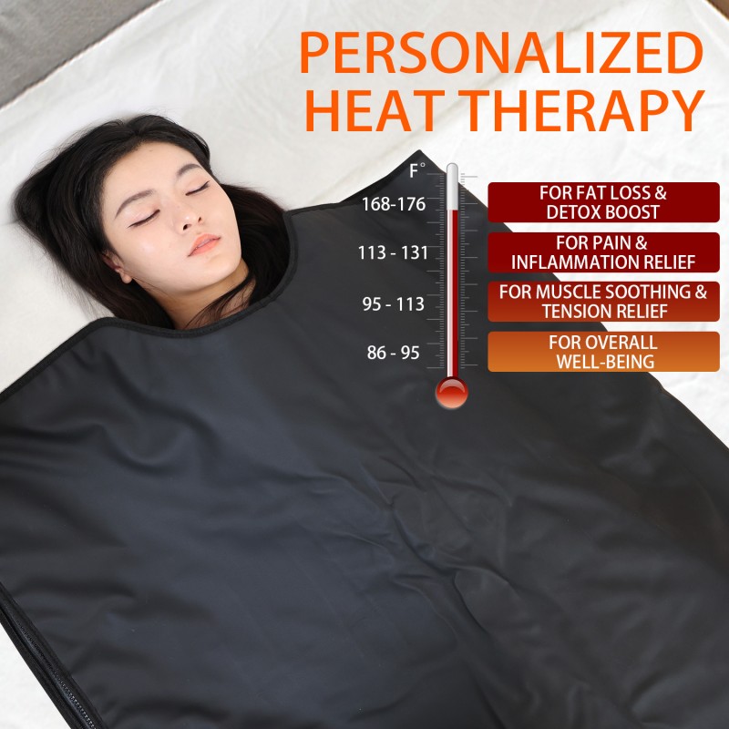 SAUNA AIR portable far infrared sauna blanket with bag for fast sweating and detox, slimming blanket wrap