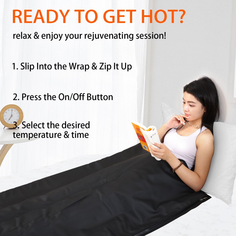SAUNA AIR portable far infrared sauna blanket with bag for fast sweating and detox, slimming blanket wrap