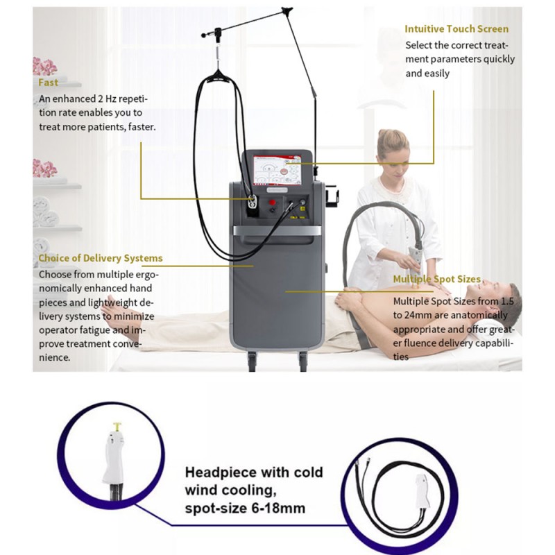 Alexandrite Long Pulse Laser 755nm 1064nm GENTAL MAX PRO laser hair removal machine